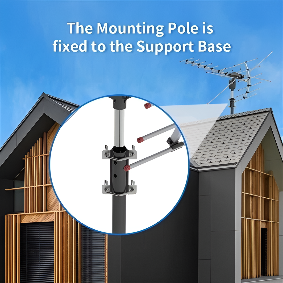 Extra Range 2025 Digital Outdoor HD TV Antenna with Full 360 - in use