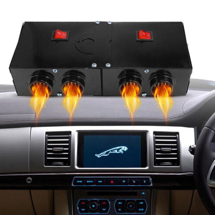 500W 12V Portable Electric Car Heater & Windshield Defroster with 4 Cooling Fans
