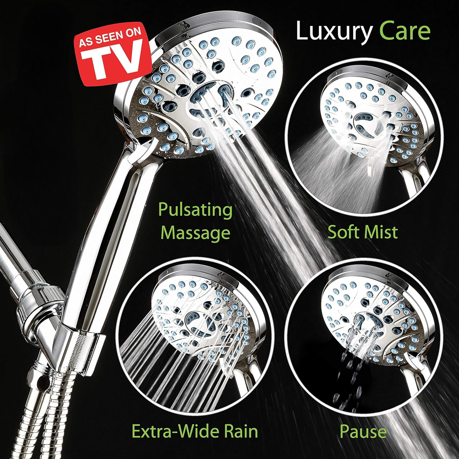 Adjustable Pressure Handheld Shower Head With A Hose - detail