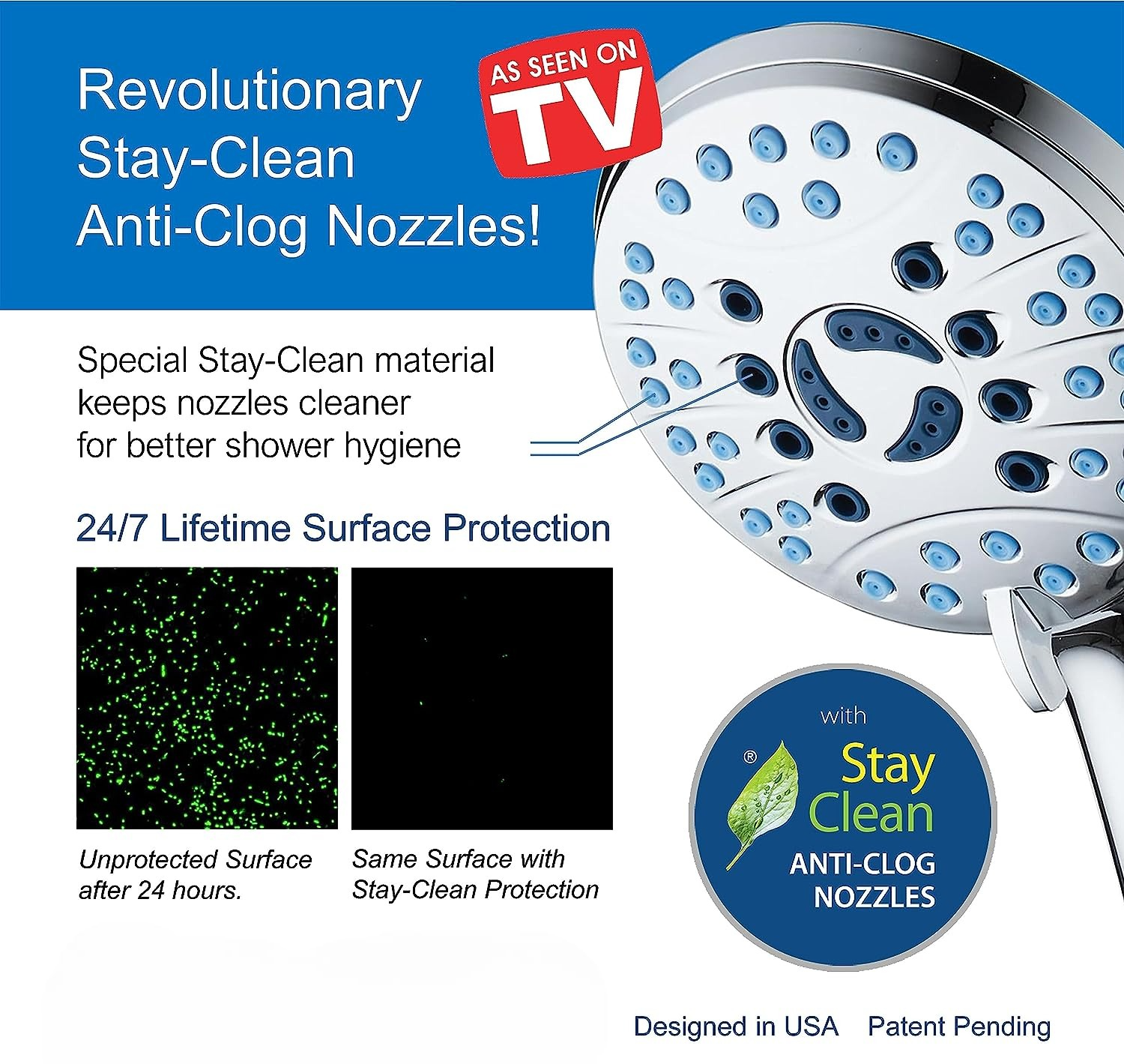 Adjustable Pressure Handheld Shower Head With A Hose - detail