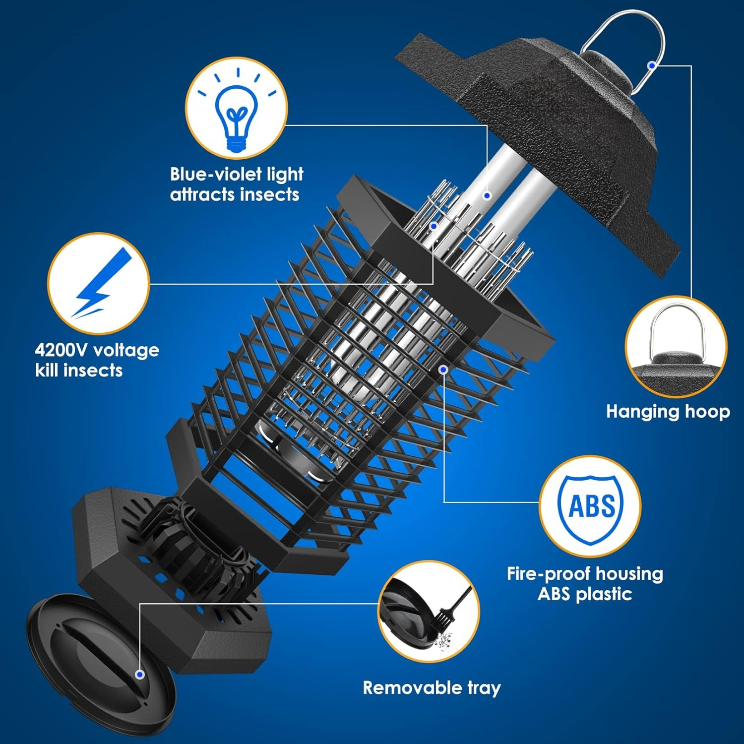 Electric Bug Zapper Light - alternate angle