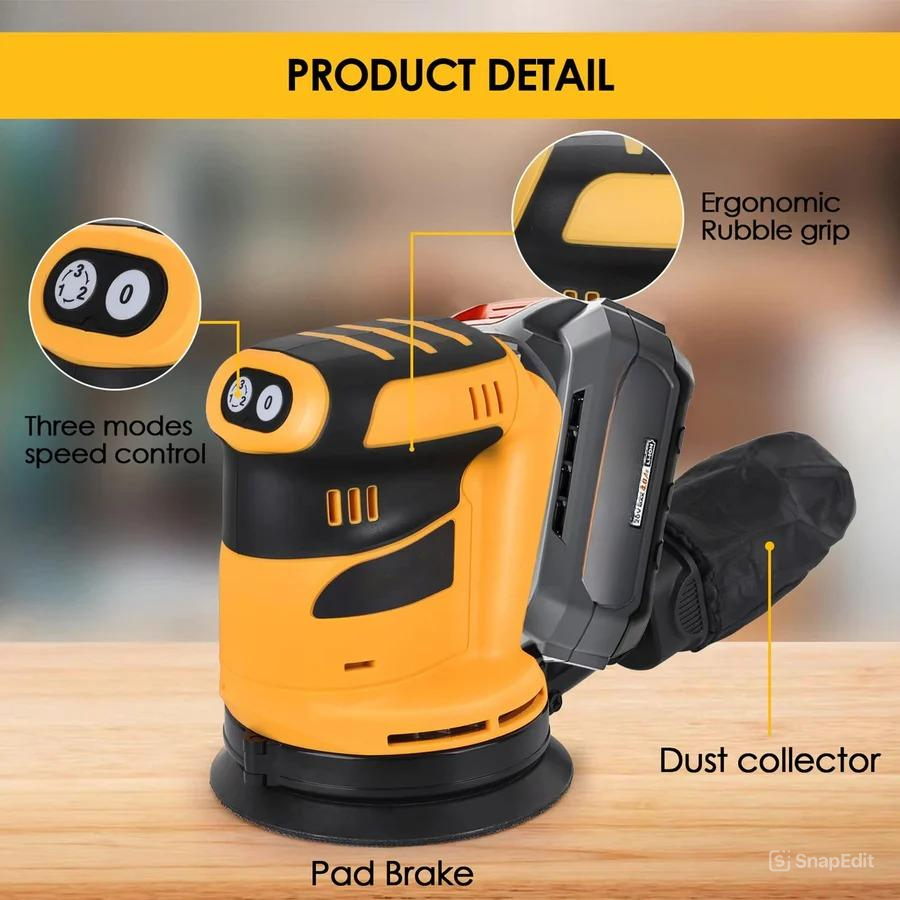 Brushless Orbital Electric Sander - detail