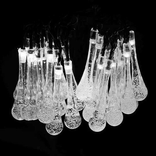 Dew Droplets 20 LED Solar Lights - alternate angle
