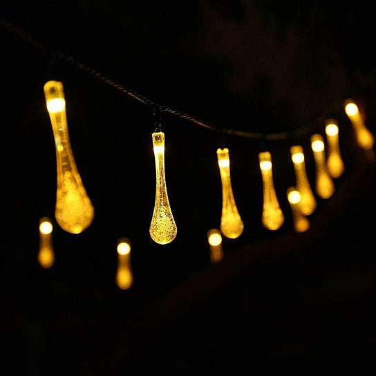 Dew Droplets 20 LED Solar Lights - alternate angle