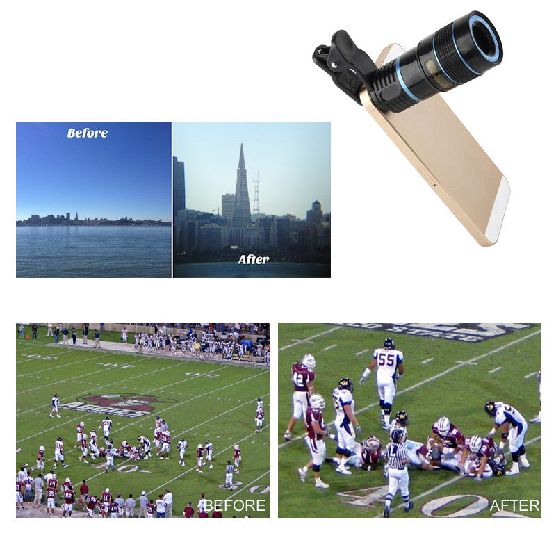Telephoto PRO Clear Image Lens Zooms 8 Times Closer! for All Smart - in use