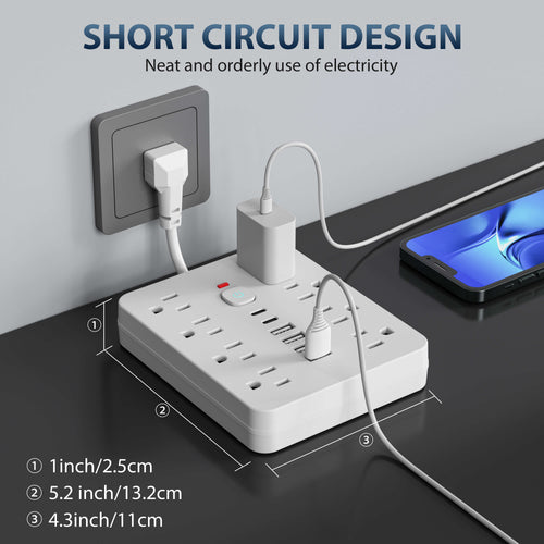 14-In-1 Power Strip With Surge Protection - alternate angle