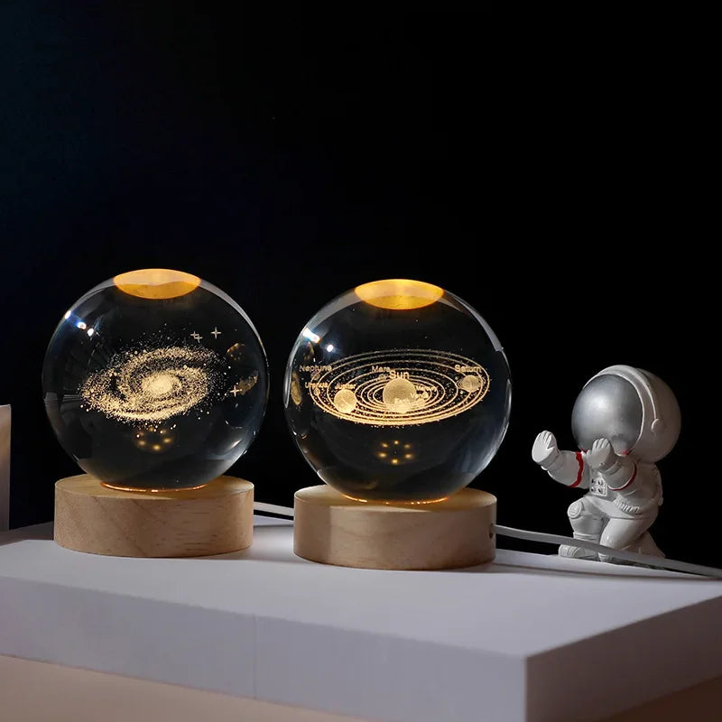 Crystal Ball Galaxy Projector - in use