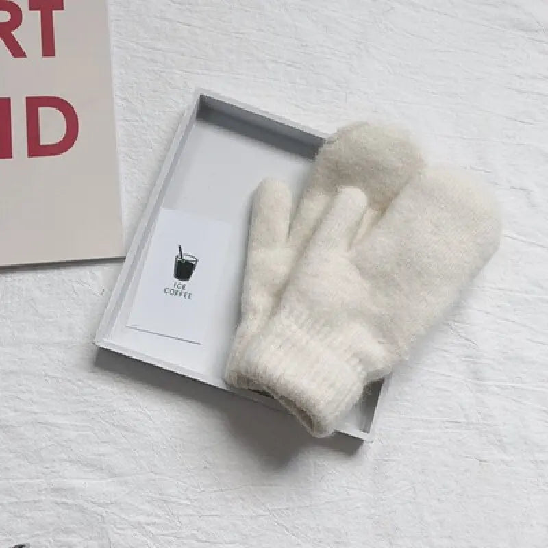 Cashmere Knit Mittens Winter for Women - alternate angle