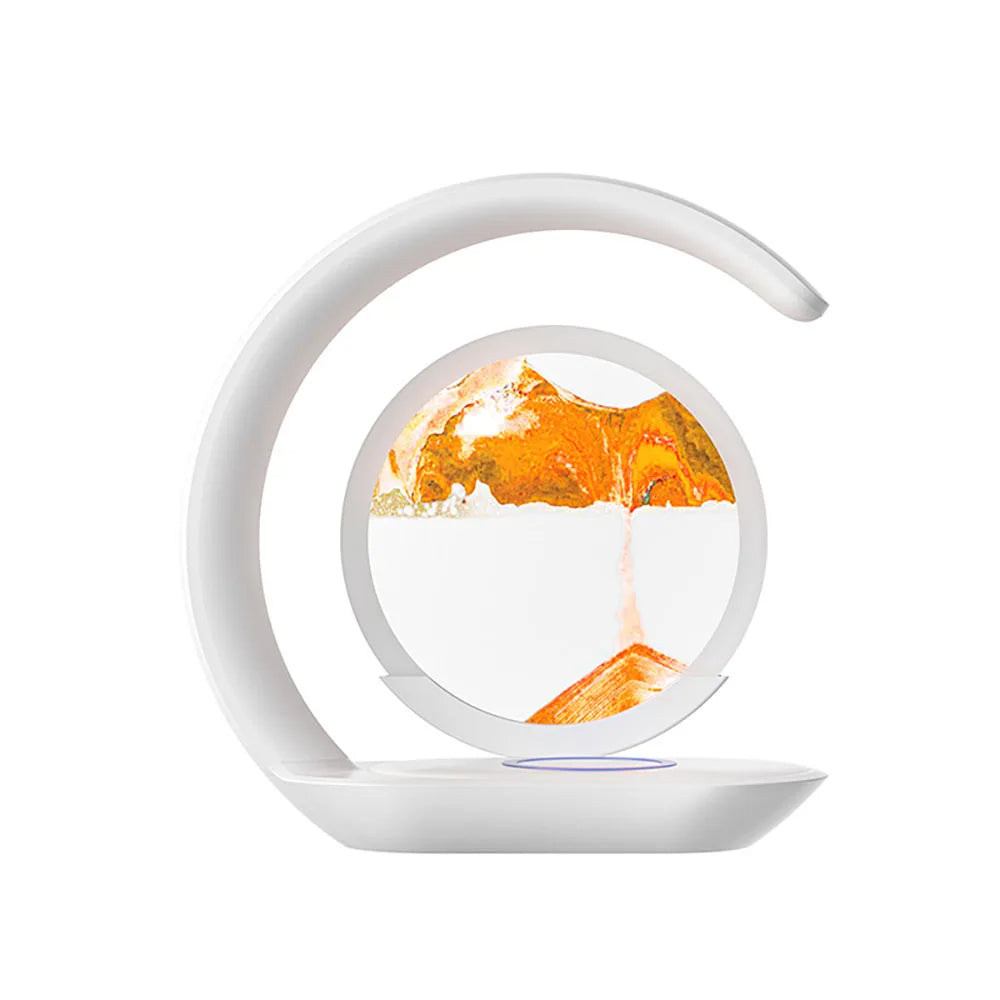 3D Sand Art Table Lamp with Wireless Charger - alternate angle